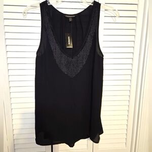 EXPRESS Women's XS Fringed V-neck Top NEW